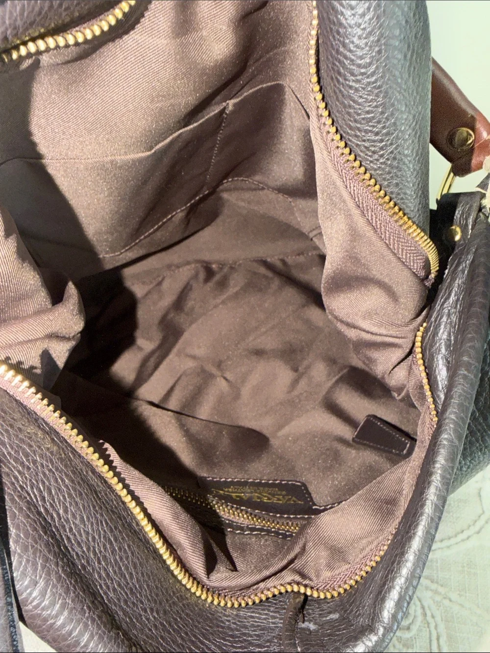 Varrlale Made In Italy Chocolate Brown Leather Slouchy Hobo/Shoulder Bag w/strap
